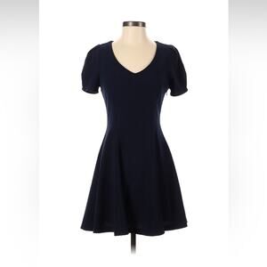 Kaii navy blue lattice back fit and flare dress, size small